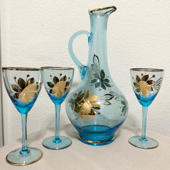 Vintage Other - Vintage retro pitcher and glasses set